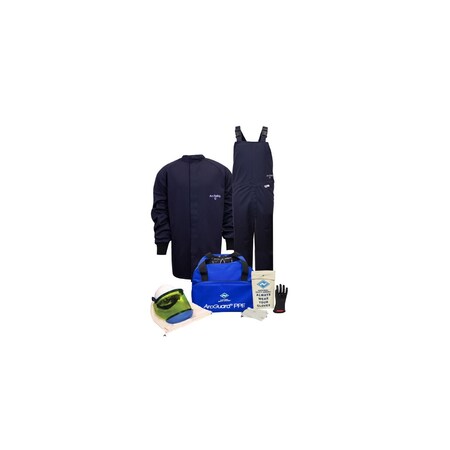 National Safety Apparel KIT2SC11LG10 ArcGuard Ultrasoft Arc Flash Kit with Short Coat and Bib Overall, 12 Calorie, Large, Size 10, Navy